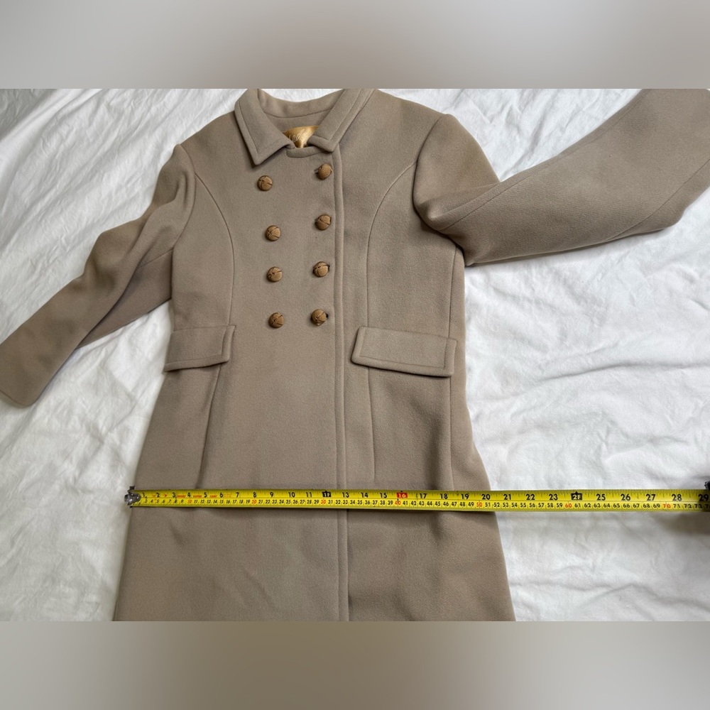 Ben Zuckerman for Lord & Taylor Vintage 1960s Wool Coat Taupe Fit & Flare Size 8 - Picture 15 of 15